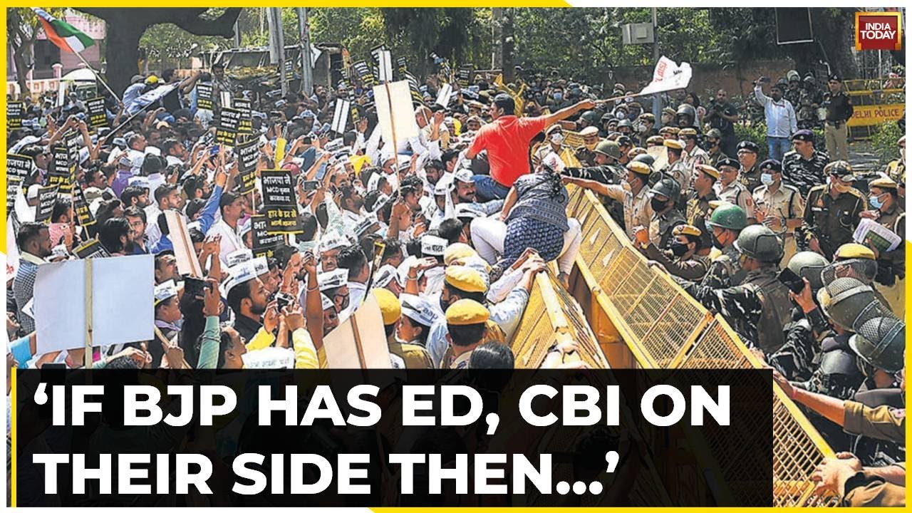 AAP Protests Over Sanjay Singh&rsquo;s Arrest, Says &lsquo;If BJP Has ED, CBI On Their Side Then...