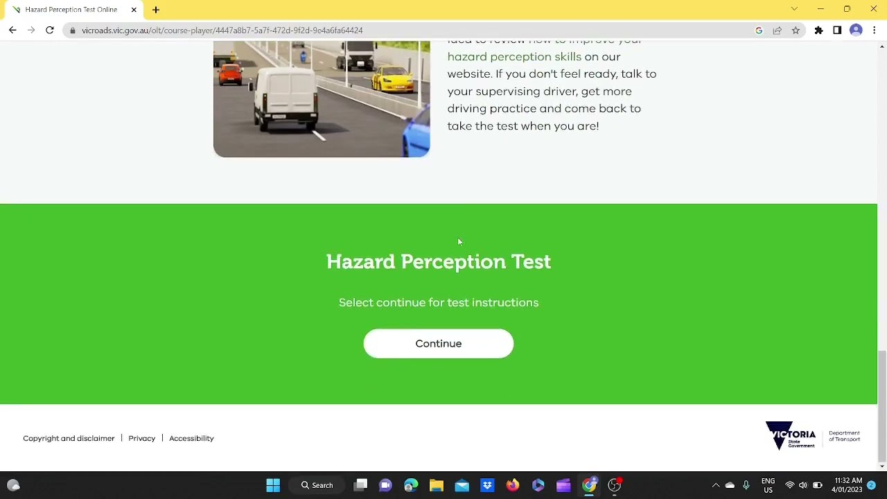 Hazard Perception test in Victoria Australian