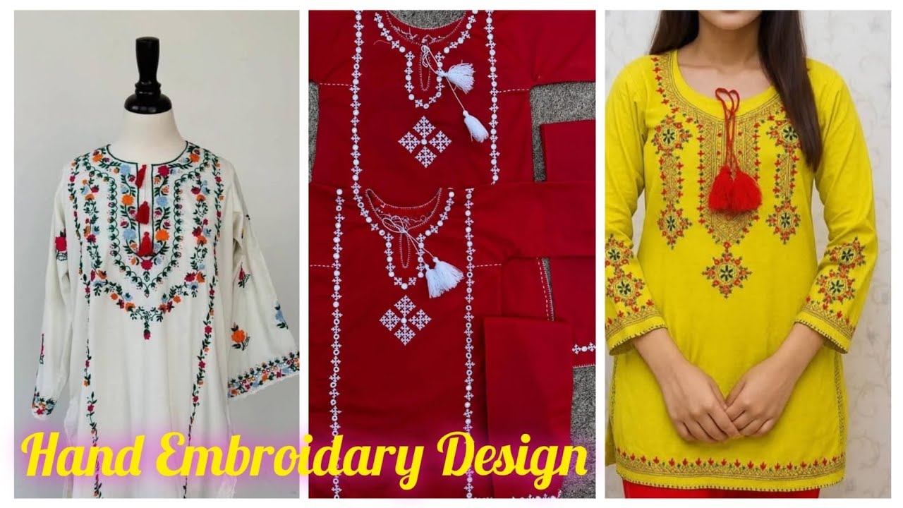 Hand Embroidery Suit Design//Girls Suit Design// Latest Handwork Suit Design//Fancy Floral Design