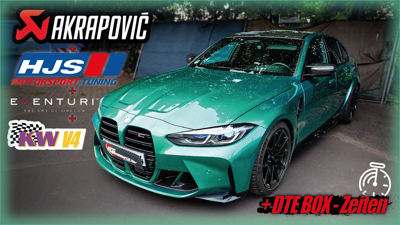 AKRAPOVIC Titan Abgasanlage + HJS Downpipes + EVENTURI V2 Ansaugung + DTE BOX passend für BMW M3 G80