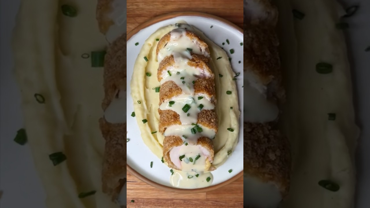 Receta de CORDON BLEU (comida francesa) 🇫🇷 #shorts #cordonbleu #bechamel #recetasconpollo
