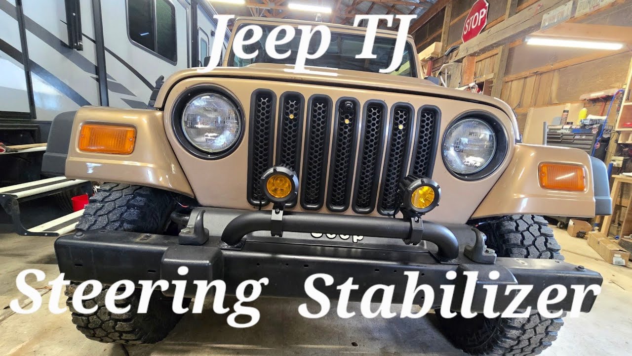 Replacing 2000 Jeep TJ steering stabilizer @bmfbgarage 