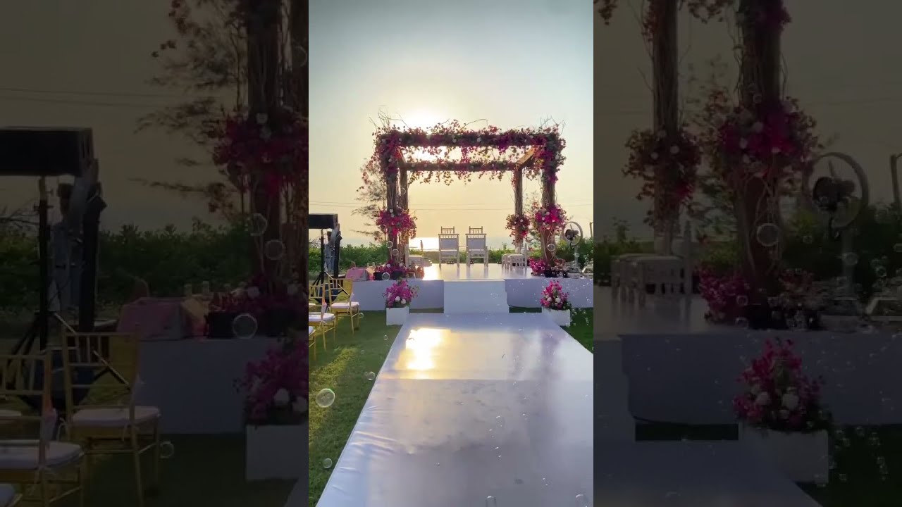 Gorgeous Outdoor Sea View Mandap Decor For Indian Wedding