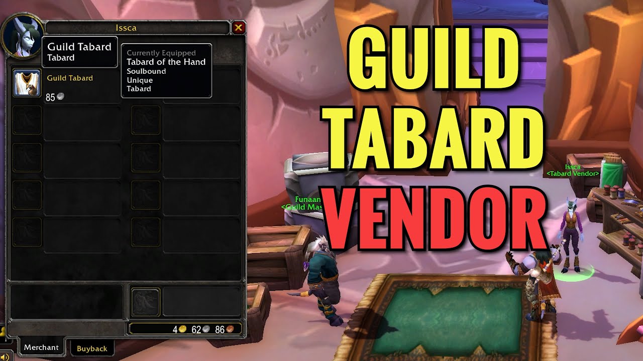Exodar guild tabard Vendor Location (WoW TBC)
