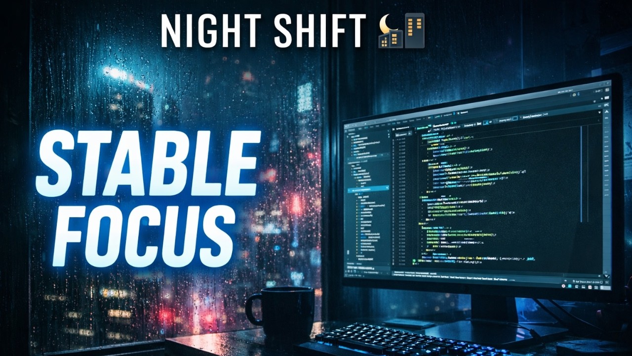 Night Shift 🌃 | Cyberpunk Coding Music (Stable Focus)