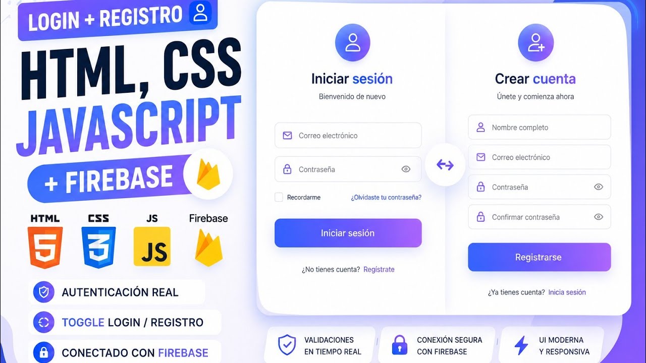 Cómo Crear un Login y Registro con Firebase | HTML, CSS y JavaScript