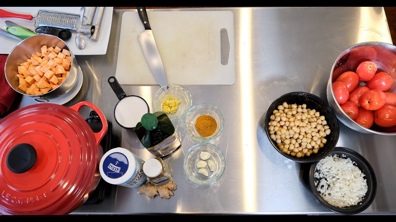 How To Make Sweet Potato Chickpea Coconut Curry