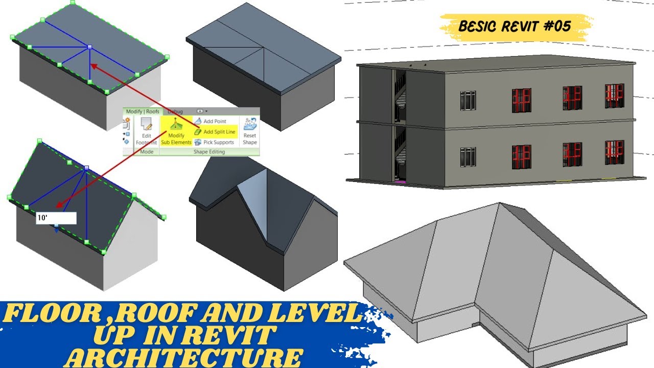 FLOOR ,ROOF AND LEVEL UP IN REVIT !! REVIT ARCHITECTURE BEHINNER !! BESUC REVIT #05