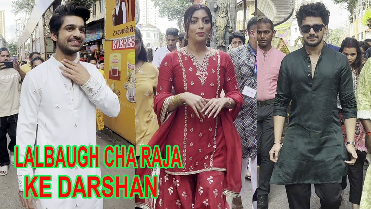 Biggboss Cont. Abhishek Kumar Vishal Pandey & Akanksha Puri Seeking Blessing @ Lalbaughcha Raja