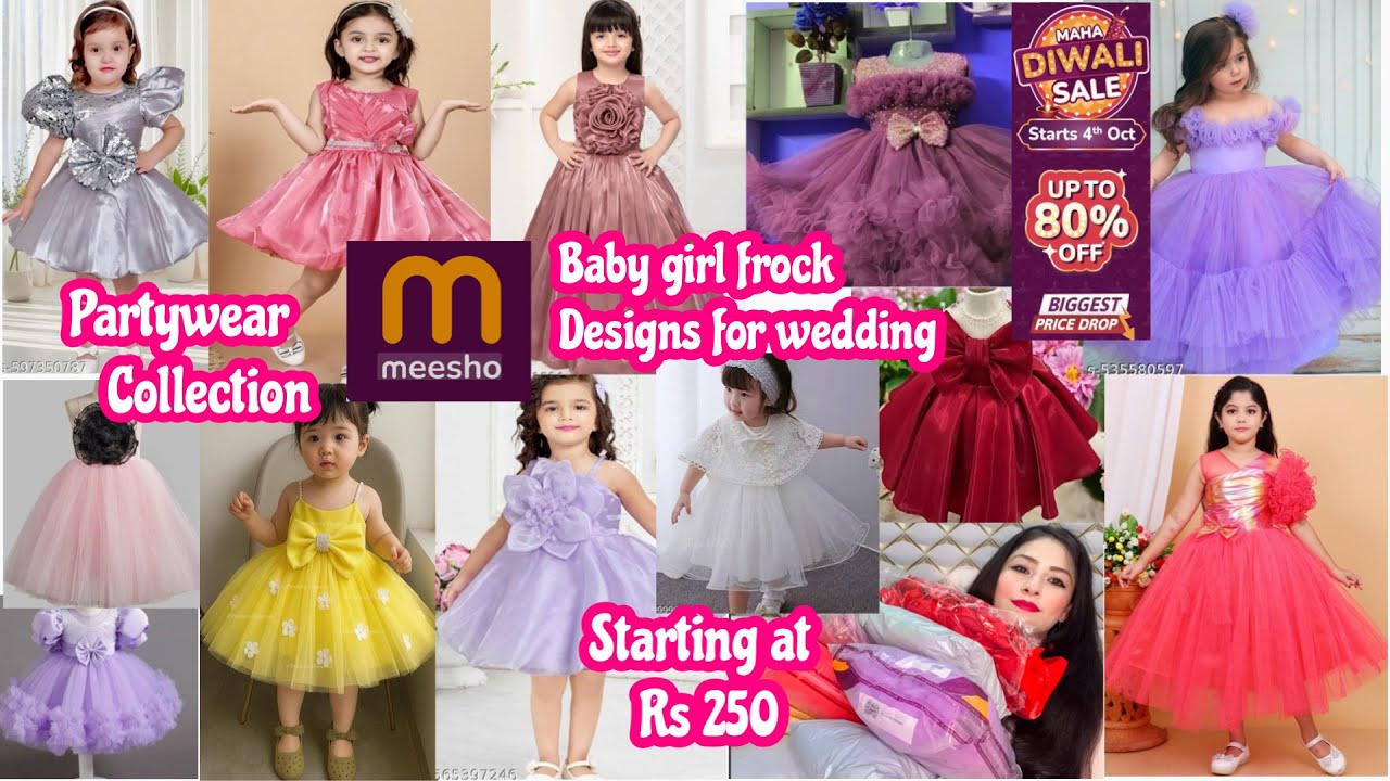 Baby girl frock designs for wedding Baby girl birthday dress | Party wear dresses from Meesho #Zeenu