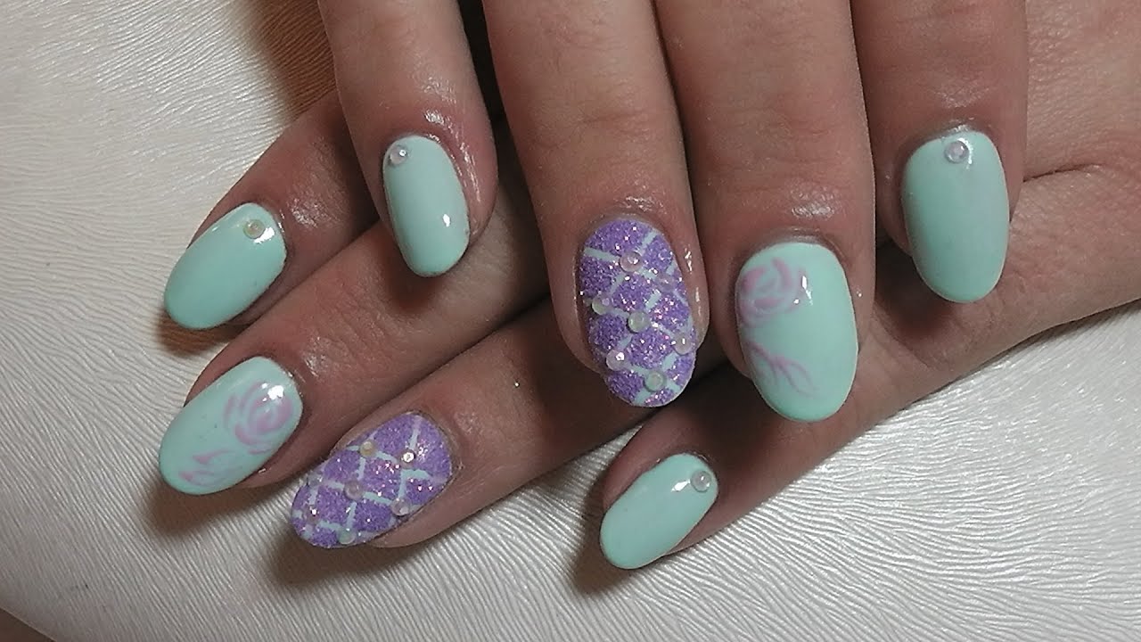 GELNÄGEL NATURNAGELVERSTÄRKUNG | Pastell Nageldesign und Glitter Sugar Effekt