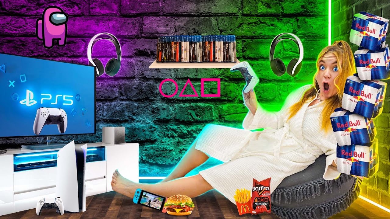 24 Часа В СЕКРЕТНОЙ ИГРОВОЙ КОМНАТЕ ЧЕЛЛЕНДЖ! *Разбила PS5*