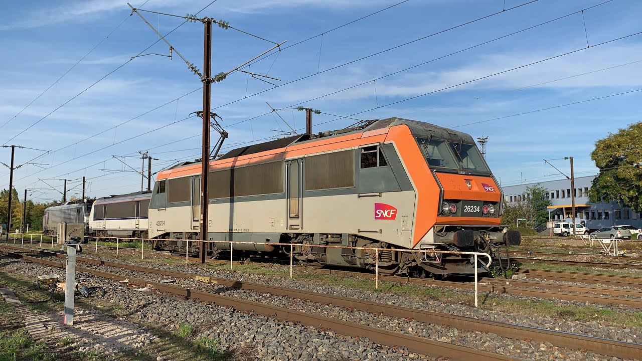 BB 26234, train d’essai attelage automatique sur fret, + RRR, RCR, VB2N en attendant le train rugby