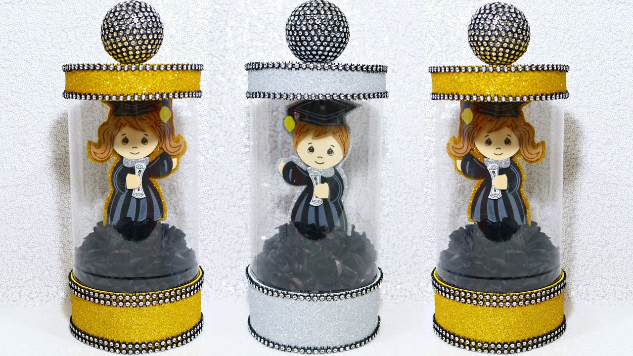 Decoraciones para graduacion con botella de plastico