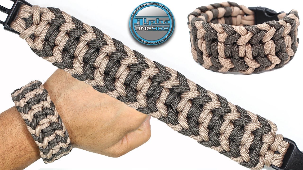 How to Make Wide and Thick Paracord Bracelet With a Buckle Rock Modified