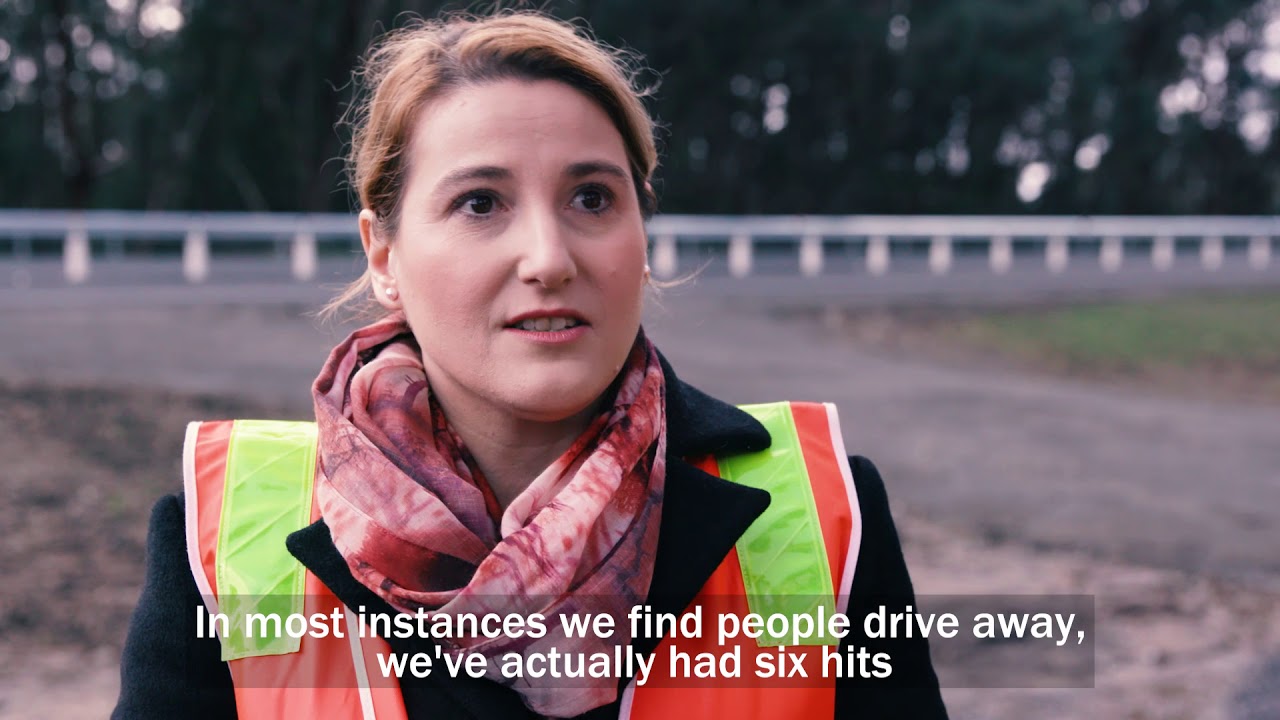New flexible safety barrier on Goulburn Valley Highway