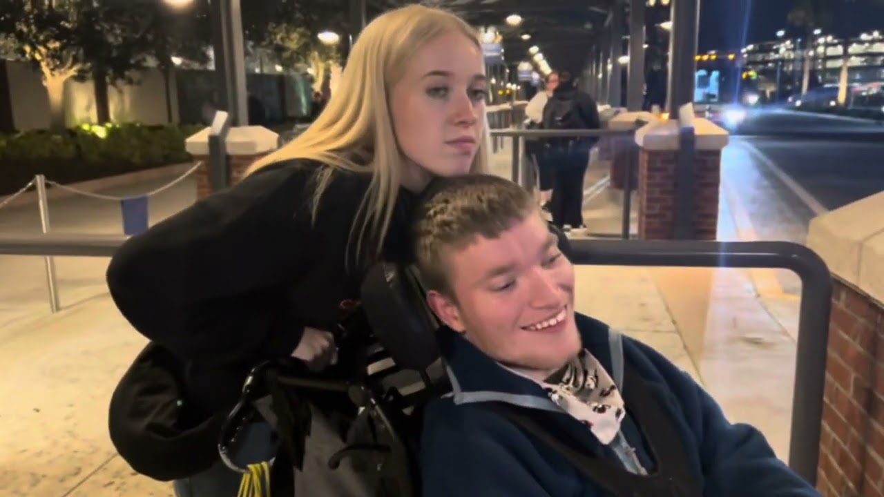 Sam’s day with the ladies at the Mall & Disney Springs in the van & on Disney bus.