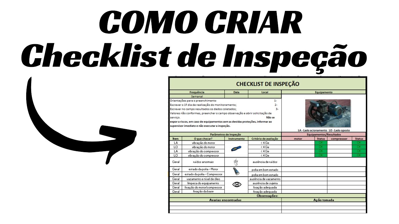 Como criar um checklist de inspeção -  Manutenção Preditiva