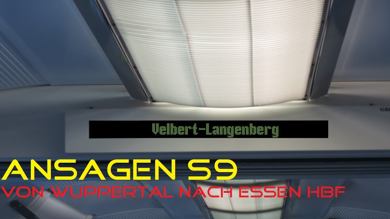 S9 Ansgen von Wuppertal nach Essen Hbf