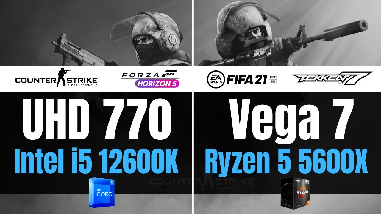 Jaki procesor do gier. Intel vs AMD, i5 12600K vs Ryzen 5 5600G, Vega7 vs HD770: CS:GO FIFA Forza 5