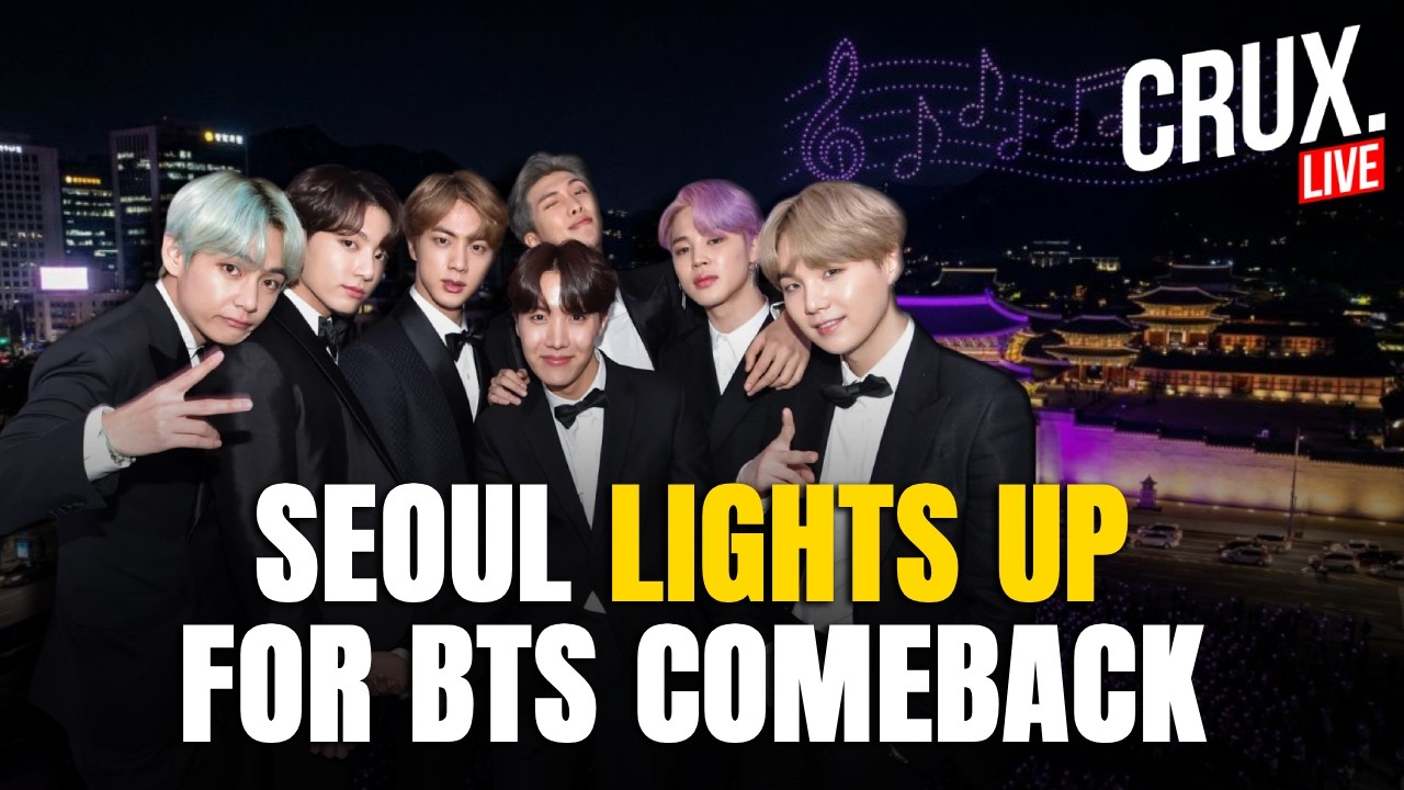 LIVE | BTS Comeback Lights Up Seoul, Spectacular Drone Show Ahead Of Concert | K-Pop | BTS Army