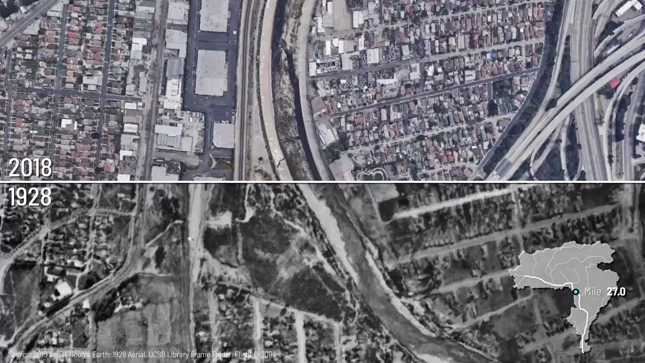 Retracing the LA River: 1928-2018 Aerial Comparison