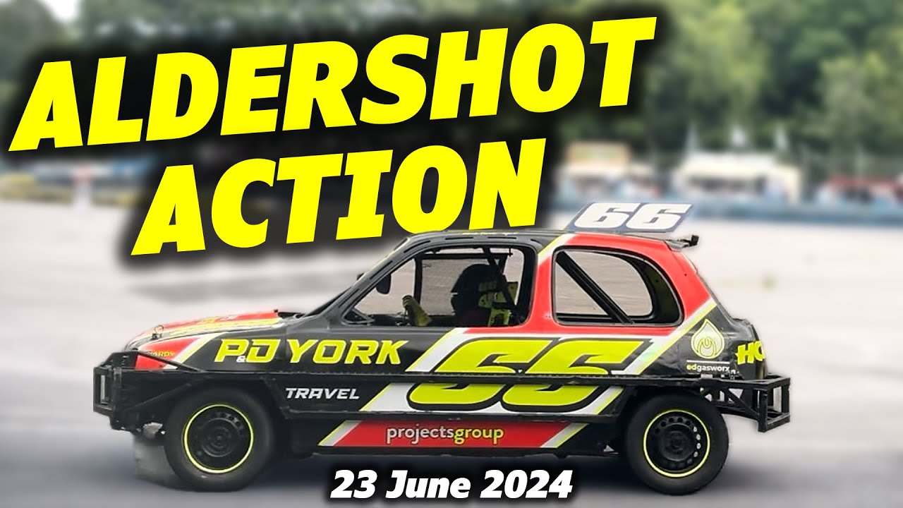 Action from Aldershot on 23 June with Junior Micra Stock Car 66