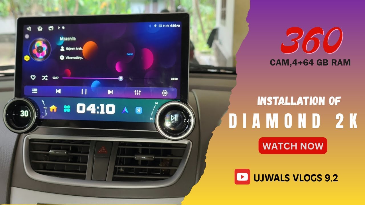 ANDROID STEREO DIAMOND 2K PLUS 360 CAM 6GB 64 INSTALLATION MALAYALAM.