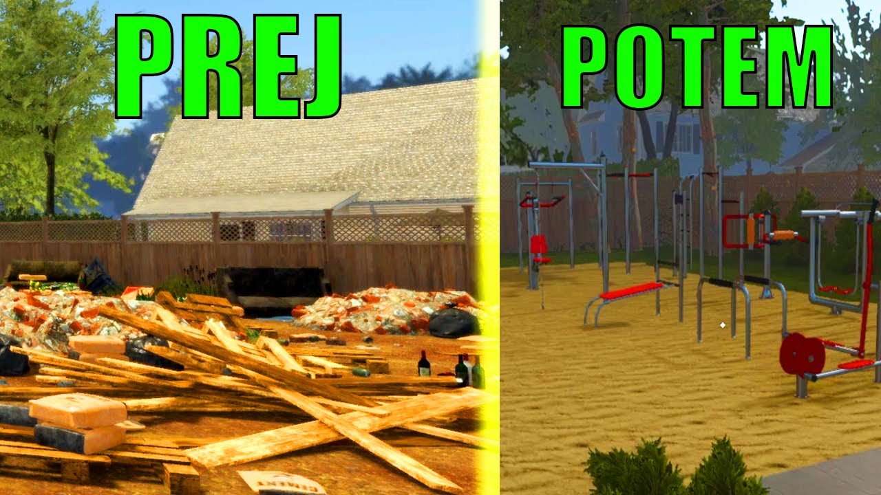 Prenova Smetišča V Zunanji Fitnes | House Flipper Garden #4