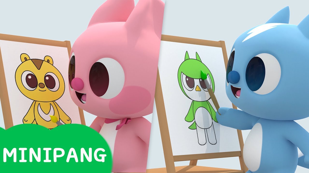 [미니팡 에스파냐] 미니특공대 | 색칠 놀이 | 색깔놀이 | 에스파냐어 | 스페인어| Color play | Mini-Pang TV 3D Play