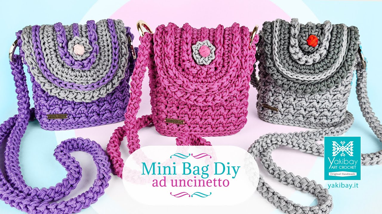 Piccola borsa ad uncinetto con fodera
