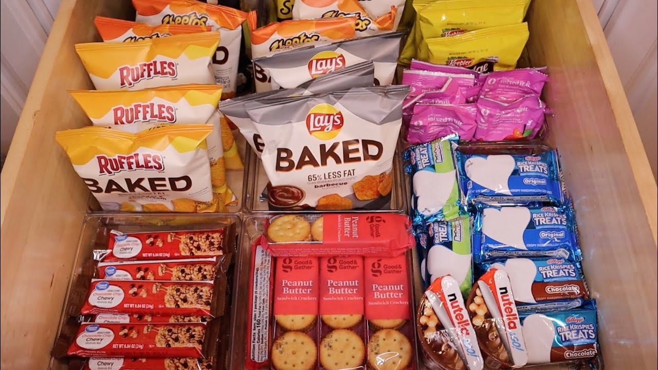 ASMR~Snack Drawer Organization/Restock!!🍪🍫