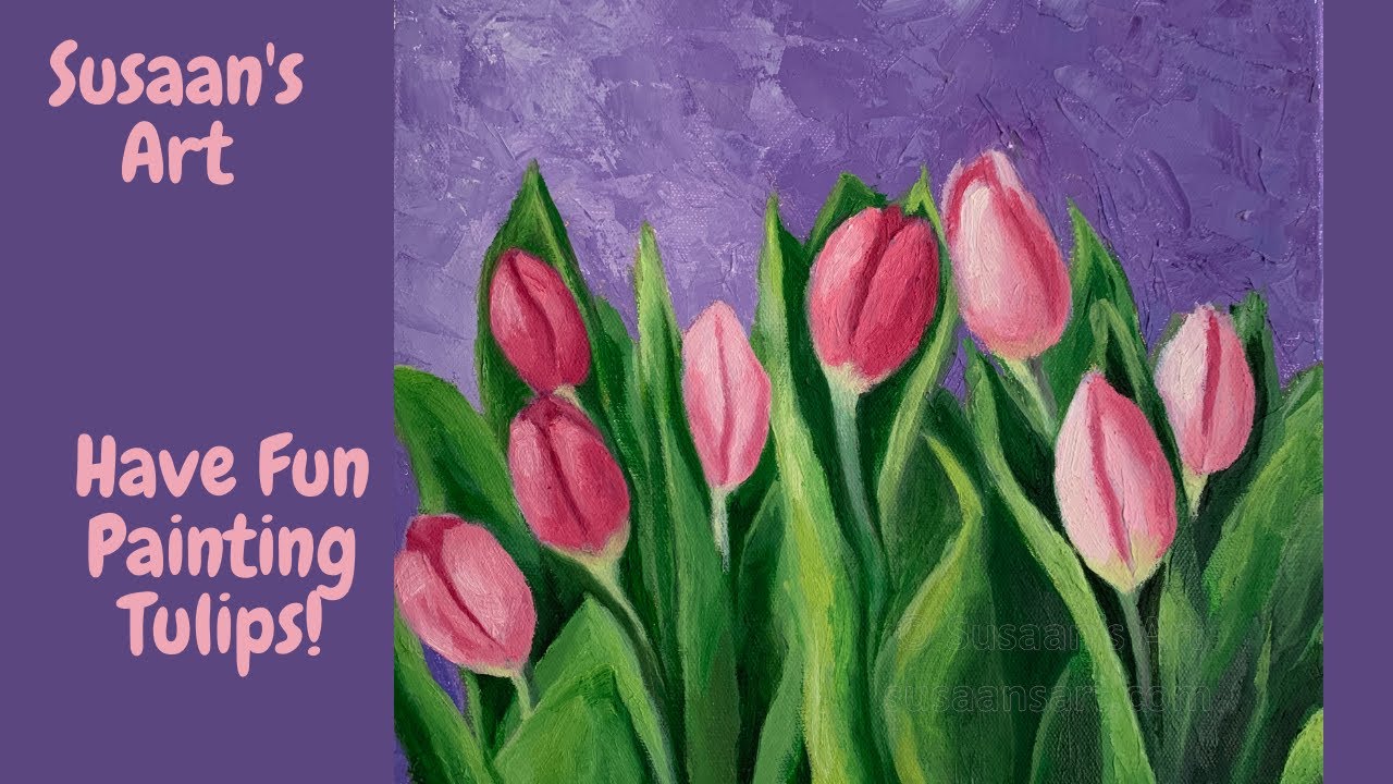 Painting Pink Tulips/Oil Painting