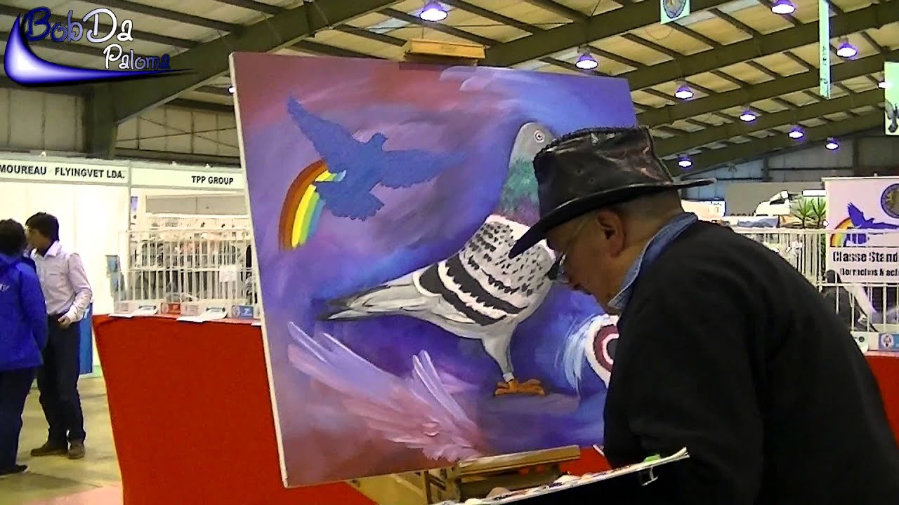 Gama Dinez a artist who also paints Racing Pigeons (on the Portugal Racing Pigeon exhibition)