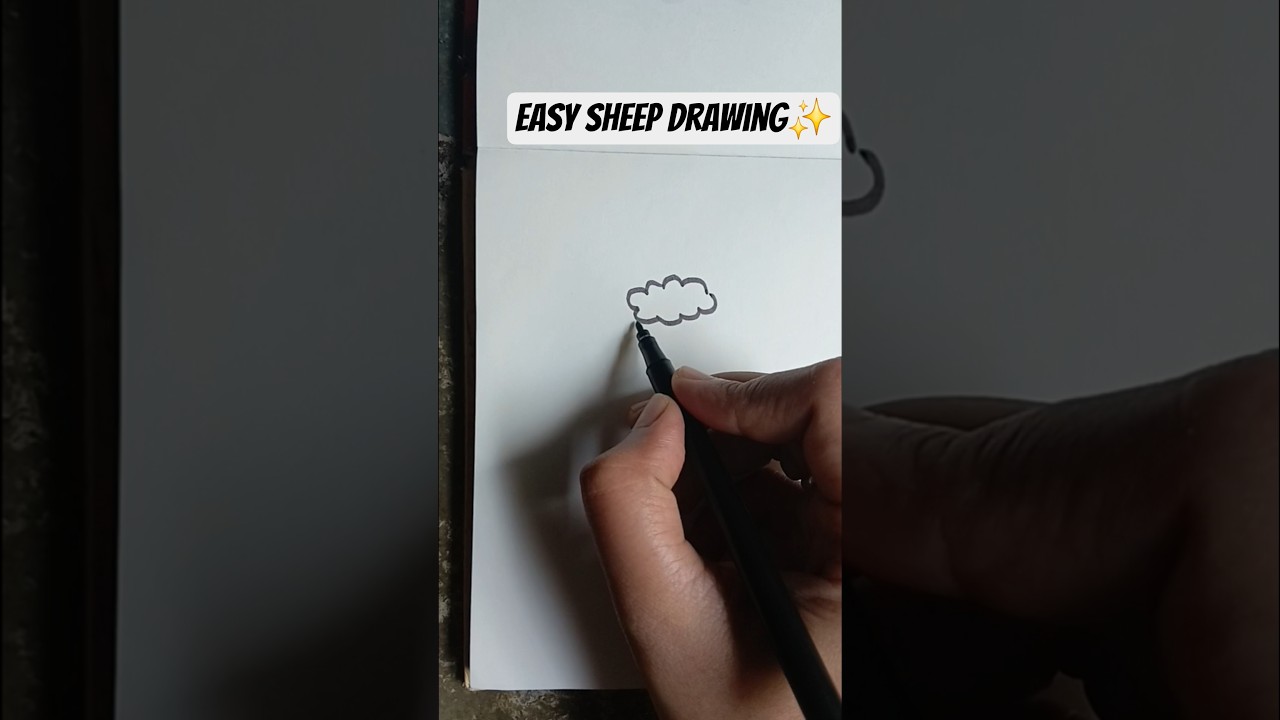 Cute Baby Sheep Drawing 🐑 | Easy Step by Step #art #shorts