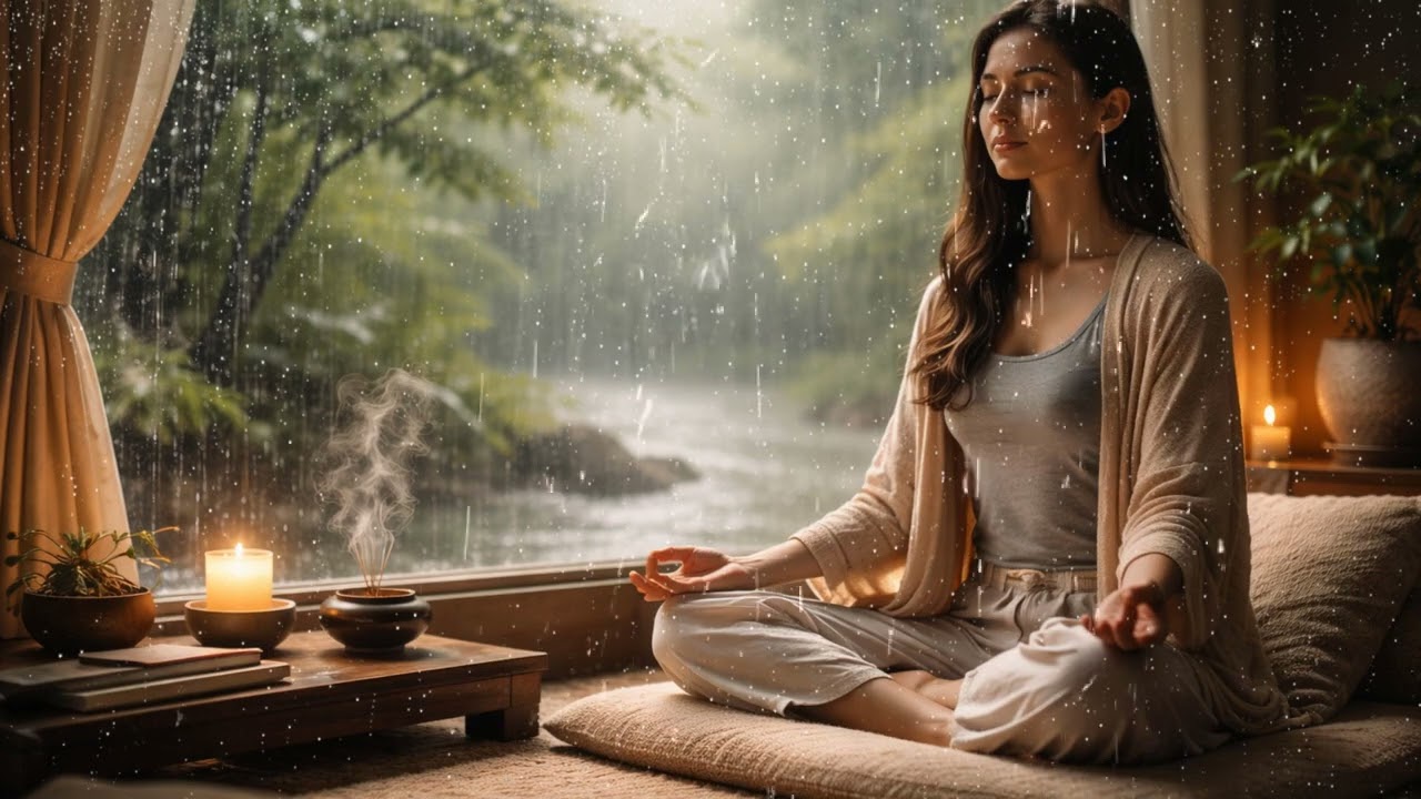 雨の日の瞑想 – 528Hz 静寂と深い安らぎ／Rainy Day Meditation – 528Hz Deep Calm & Inner Stillness