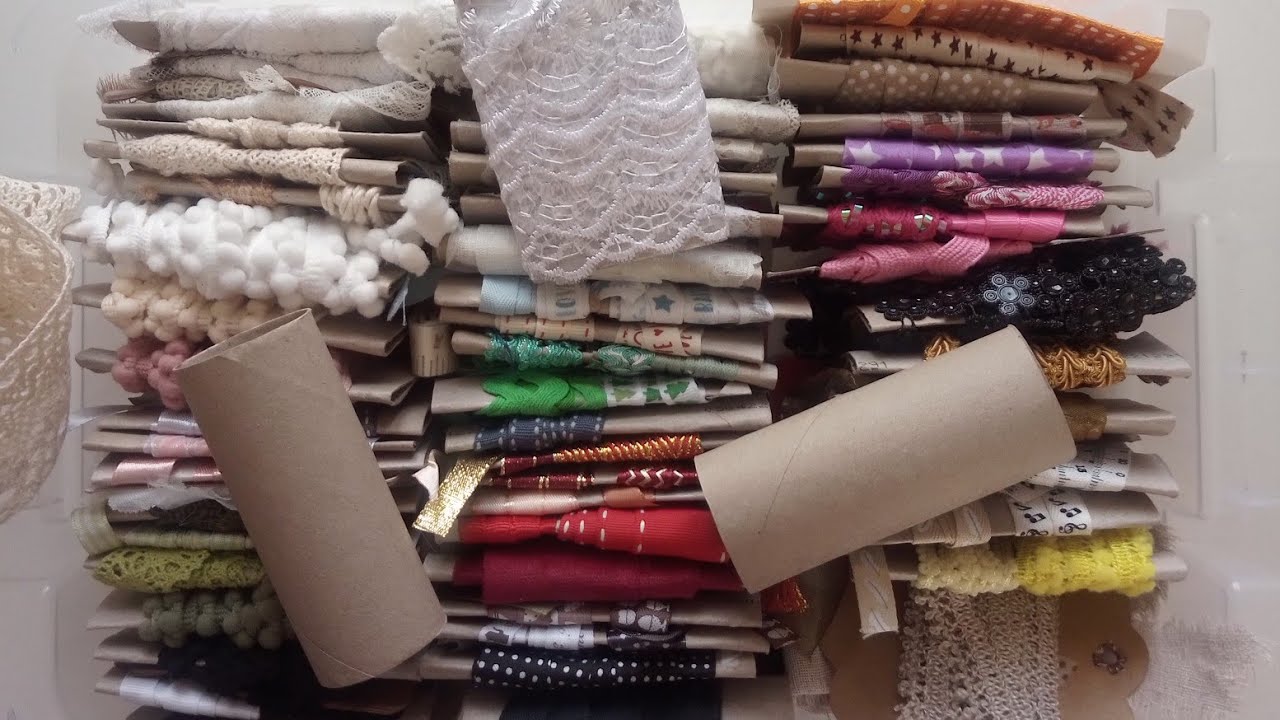 IDÉE RANGEMENT RUBANS Récup rouleaux de papier toilette 💡