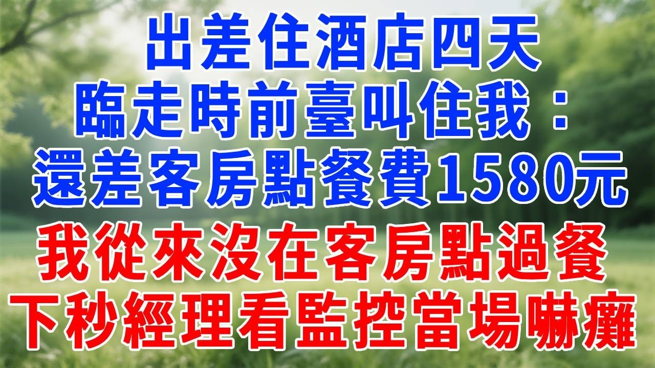 出差住酒店四天，臨走時前臺叫住我：還差客房點餐費1580元，我傻了，從來沒在客房點過餐！下秒經理看監控當場嚇癱。#人生感悟  #故事分享 #故事頻道 #职场 #生活經驗 #打脸
