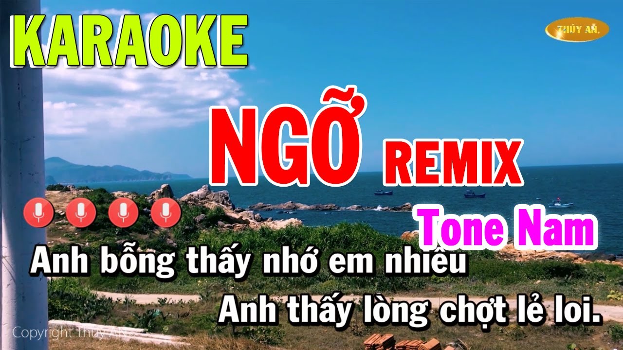 Karaoke NGỠ Remix - Tone Nam | DJ Vinahouse Siêu Mạnh
