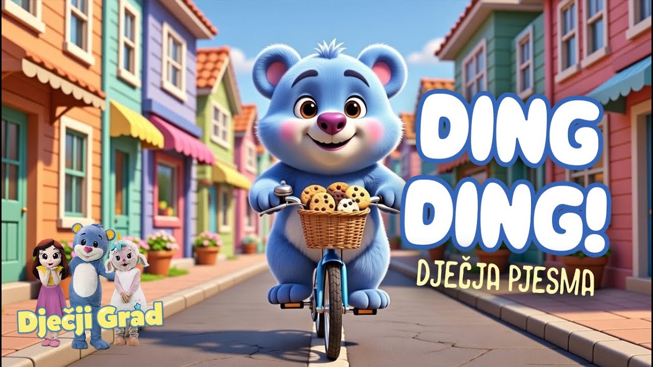 Ding - Ding! 🐻🍪 Medo na BICIKLU vozi keksiće kroz Grad 🚲 vesela dječja pjesma  @Djecji_Grad