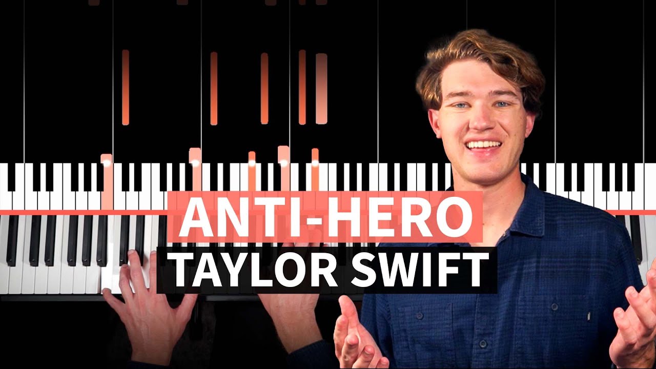 Anti-Hero - Taylor Swift - EASY PIANO TUTORIAL (accompaniment with chords)