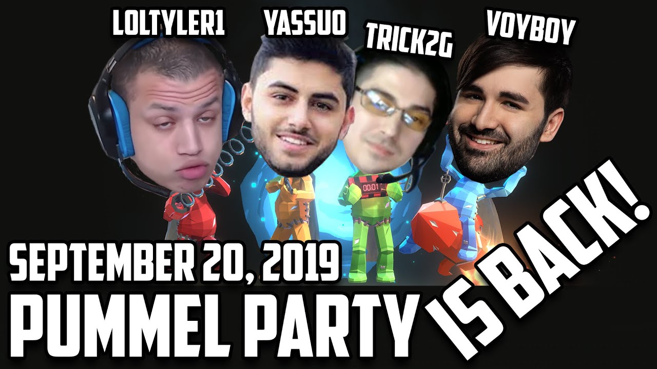 Tyler1 Plays Pummel Party w/ Yassuo, Trick2g & Voyboy