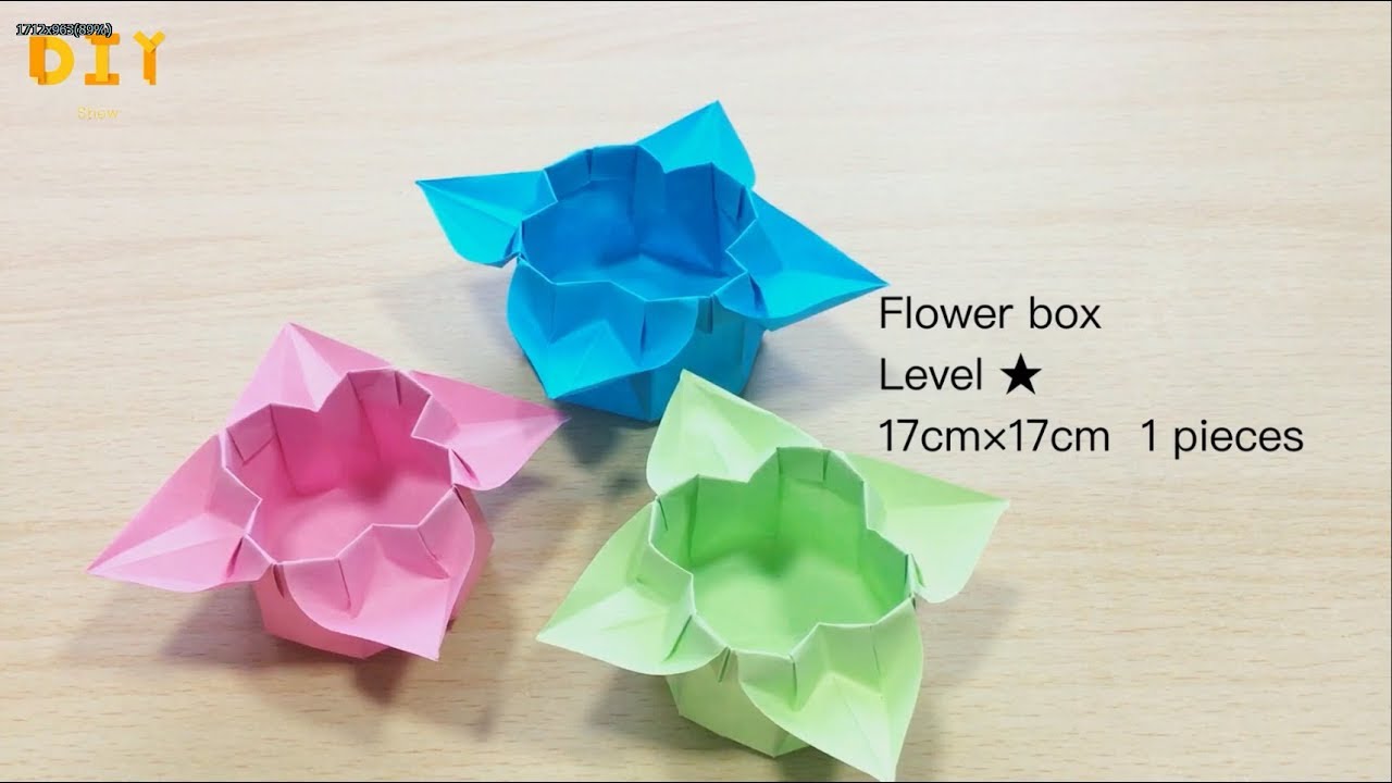 Origami Flower Box - Level * - DIY Show 花盒子折纸