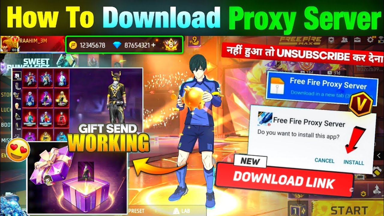 HOW TO DOWNLOAD PROXY SERVER IN FREE FIRE, HOW TO USE PROXY SERVER IN FREE FIRE, VIP PROXY SERVER