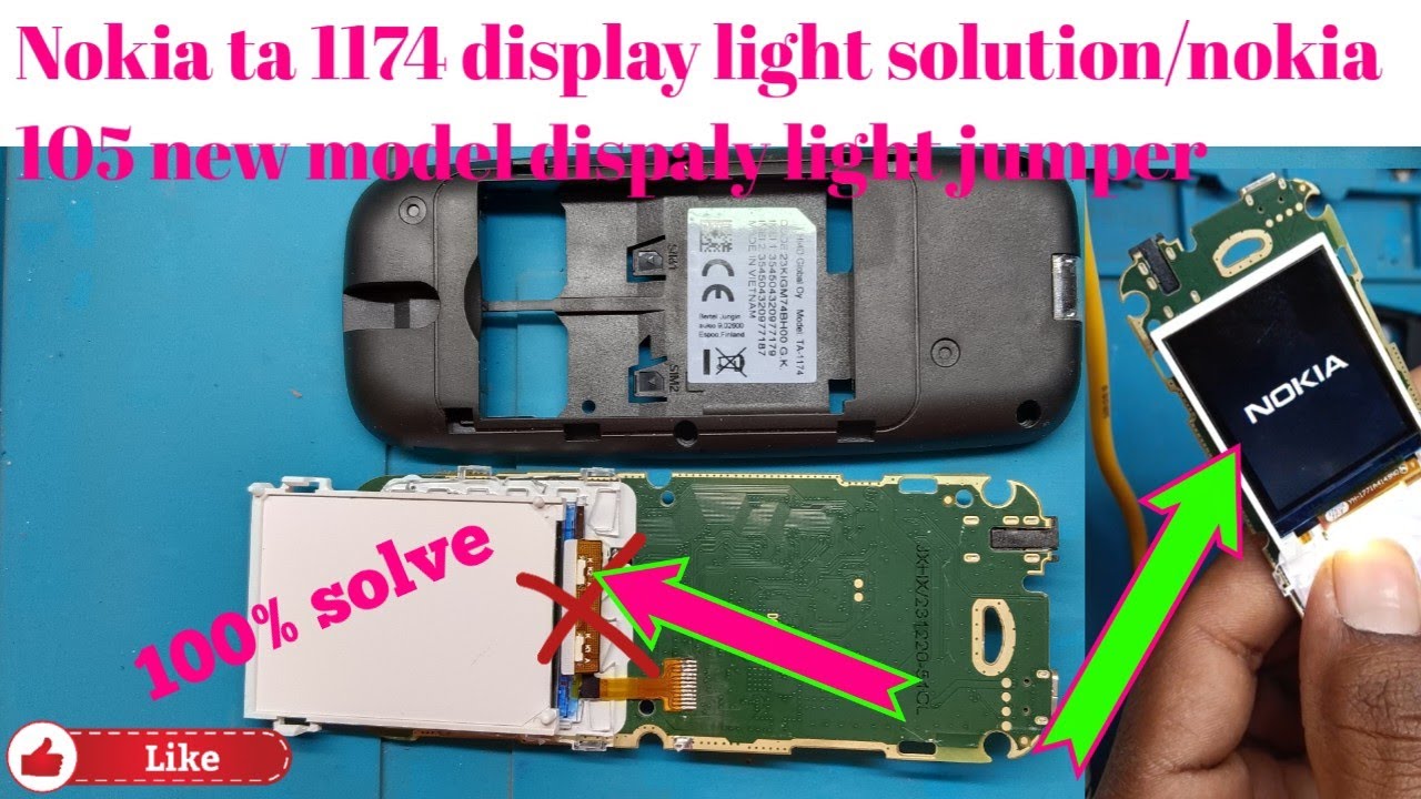 Nokia ta 1174 display light solution/nokia 105 new model dispaly light jumper