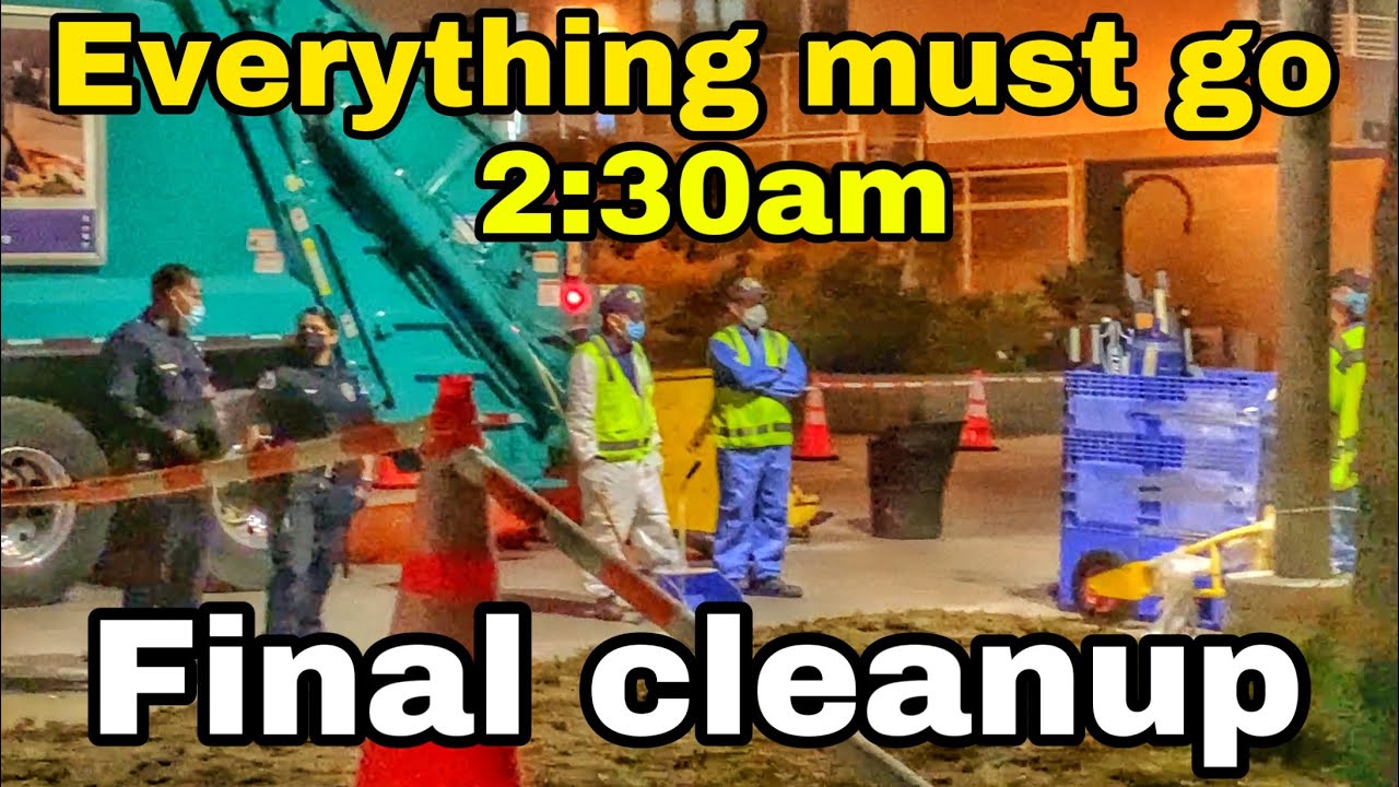 Final Homeless encampment clean up everything must go 2:30am venice beach