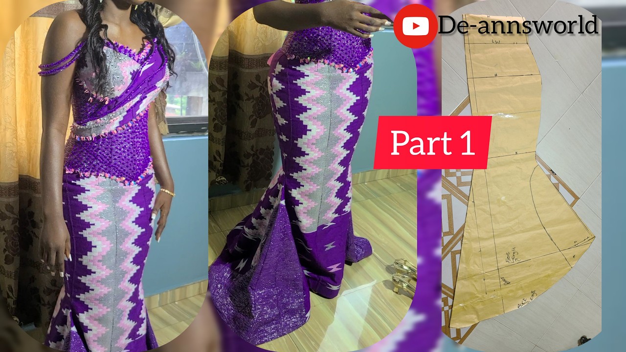 How to draft, cut and sew Kente mermaid slit