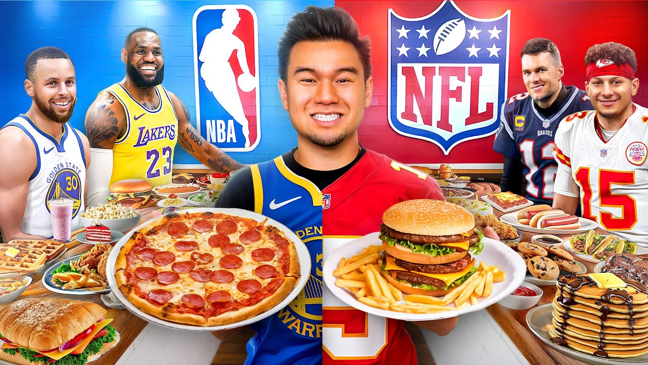 Eating NBA vs NFL Player's Cheat Meals!