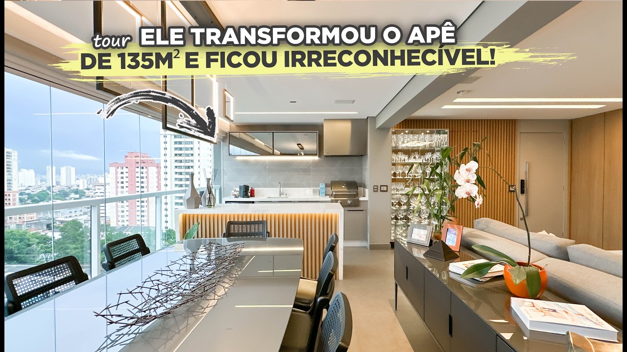Ele TRANSFORMOU o APE dos PAIS com MESA ILUMINADA, cozinha SEPARADA e PARECE UMA CASA | Gaby Garciia