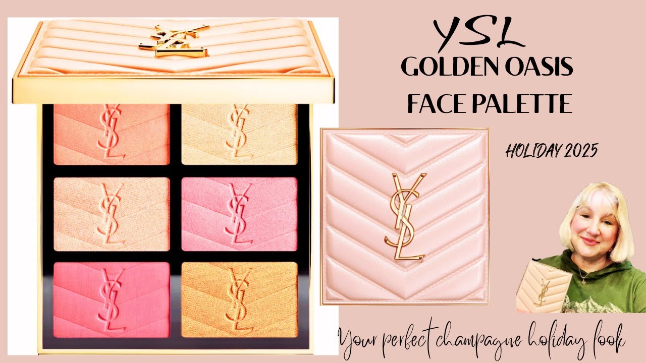 NEW! YSL - Golden Oasis Face Palette - SWATCHES + REVIEW! #newmakeup #holidaymakeup #yslbeauty